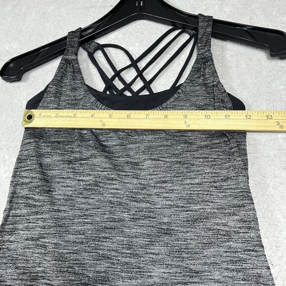Lululemon Rest Less Tank Top Womens Size 2 Gray With Built-in Bra Sleeveless - Picture 5 of 11